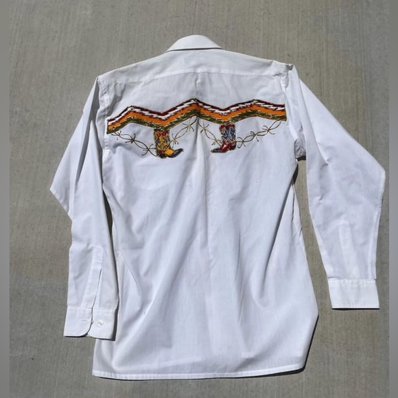 Wayne Scott Funky Western Button-Up- Size Small 14- 14 1/2 - Picture 7 of 7